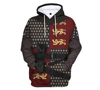 Historical Hoodie Revolutionary War Uniform Costume 3D Printed Army Jacket Halloween Costume, Henry V, Large