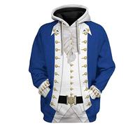 Historical Hoodie Revolutionary War Uniform Costume 3D Printed Army Jacket Halloween Costume - - Medium