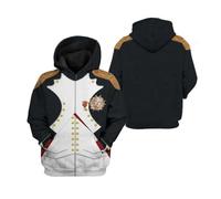Historical Hoodie Revolutionary War Uniform Costume 3D Printed Army Jacket Halloween Costume - - Medium