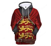 Historical Hoodie Revolutionary War Uniform Costume 3D Printed Army Jacket Halloween Costume - - S