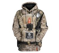 Historical Hoodie Revolutionary War Uniform Costume 3D Printed Army Jacket Halloween Costume, Seal Team Six, XXL