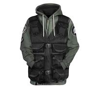 Historical Hoodie Revolutionary War Uniform Costume 3D Printed Army Jacket Halloween Costume, Sg-1, L