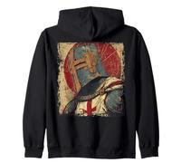 Historical knights templar christian crusade warrior Zip Hoodie