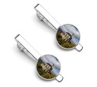 Historical Monuments of Armenia 2 Pcs Tie Clips for Men Necktie Tie Bar
