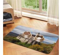 Historical Monuments of Armenia Pet Feeding Mat Absorbent Pu Leather Dog Cat Food Mats Contain Spills Protects Floors, Anti-Slip Rubber Backing Dog Bowl Mats Easy Clean Pet Placemats 30x45cm
