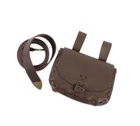 Historical Punk Waist Pack Set with Practical Straps Role Play Accessory Waist Bag for Convention Wear Role Play Accessory Set, brown, Mass Beauty