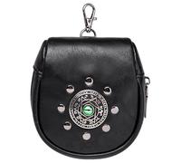 Historical Reenactment PU Leather Belt Pouches Medieval Coin Purse with Embossed Ornament for Theme Parties Cosplay Accessory