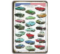 Historical Retro Vintage Tin Sign Suitable for USA America Vintage Cars 30 x 20 cm (Cars of the 50s)