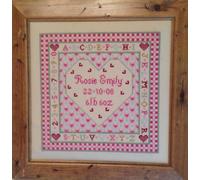 Historical Sampler Co. Heart Birth Sampler Cross Stitch