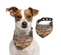 Historical Site Painting Dog Bandanas,Summer Bandanas for Dogs Washable Adjustable Dog Triangle Scarf Bibs Cute Pet Bibs for Medium Large Dogs Puppy and Cats Large