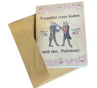 Historical Valentine Greeting Card with Medieval Art and Funny Jokes for Anniversary Valentine Gift Giving for Couple Medieval Humor Cards