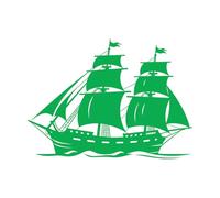 Historical Voyage Ship Emblem Mythical relic Ancient Ship in Wall Decals 36x49.6cm Can Modify and add Information Green