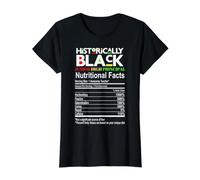 Historically Black Junior High Principal Nutritional Facts Value Graphic T-Shirt, Women, Black, L