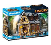 History 70957, Medieval House, 66 Pieces, from 4 Years, with Toy Figure and Furnishings: Chairs, Table, Chest of Drawers, Bed and Much More,