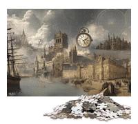 History Across Time Wooden Jigsaw Puzzle 500 Pieces for Adults Fun Toy Intellectual Game Home Decoration Stress Relief Toy Education Game Relaxation And Intelligence 500pcs (52x38cm)