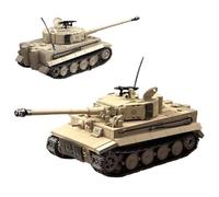 History Bricks Tiger I Tank Building Set for Adults, WWII German Tank Model, 1361 Pieces, Highly Detailed Display Model with Interior