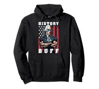 History Buff Funny George Washington Weightlifting USA Flag Pullover Hoodie