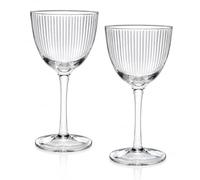 HISTORY COMPANY 1934 Nick & Nora Crystal Cocktail Coupette - Art Moderne-Inspired Coupe-Style Glass, 2-Piece Set (Gift Box Collection)