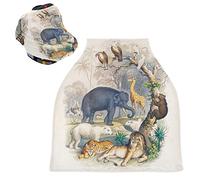 History Earth Animated Nature Baby Car Seat Cover Canopy Stretchy Nursing Covers Breathable Windproof Winter Scarf for Infant Breastfeeding Boys Girls