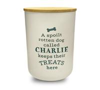 History & Heraldry Dog Treat Jar Personalised - Charlie in Cream History & Heraldry Cream