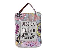 History & Heraldry Fab Girl Foldable Tote Bags - Eco-Friendly Shoulder Tote - Reusable Tote Bag or Mom Bag - Multifunctional Utility Tote Tote Bag - Jessica - Believed Multicolored Tote Bag, 16x15”