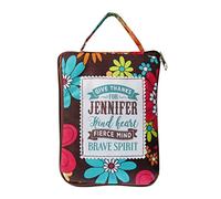 History & Heraldry Jennifer Thanks Chocolate Brown Floral 16 x 14 Polyester Fabric Tote Handbag, Multicolored