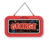History & Heraldry Men's Light Up Neon Name Sign - George in Red History & Heraldry Red