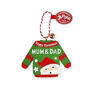 History & Heraldry Personalised Christmas Jumper Decorations (Happy Xmas Mum & Dad)