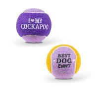 History & Heraldry Personalised Dog Balls - Pet Toy for Fun & Play - Durable, Chew-Resistant Fetch Balls for Small, Medium & Large Dogs (Cockapoo)