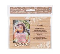 History & Heraldry Personalised Kids Wooden Picture Frame - Isaac in Brown History & Heraldry Brown