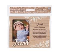 History & Heraldry Personalised Kids Wooden Picture Frame - Jacob in Brown History & Heraldry Brown