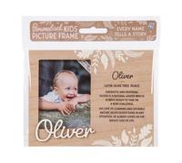 History & Heraldry Personalised Kids Wooden Picture Frame - Oliver in Brown History & Heraldry Brown