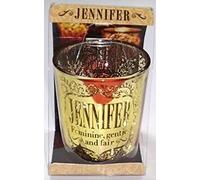 History & Heraldry Personalised Metallic Candle Pot Votive/Tealight Holder - Jennifer