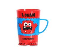 History & Heraldry Personalised Monster Mug - Pre Personalised with Popular Names Funny Monster Shaped - Unique Gift for Birthdays, Halloween, or Christmas (Logan)