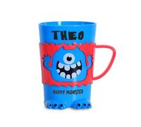 History & Heraldry Personalised Monster Mug - Pre Personalised with Popular Names Funny Monster Shaped - Unique Gift for Birthdays, Halloween, or Christmas (Theo)