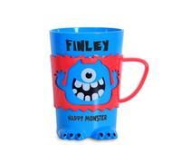 History & Heraldry Personalised Monster Mug - Pre Personalised with Popular Names Funny Monster Shaped - Unique Gift for Birthdays, Halloween, or Christmas (Finley)