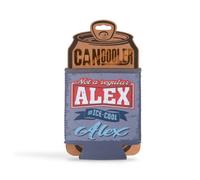History & Heraldry Pre-Personalised Can Cooler Gift With Over 80 Popular Names And Themes - Alex - Fits Cans And Bottles