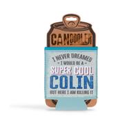 History & Heraldry Pre-Personalised Can Cooler Gift With Over 80 Popular Names And Themes - Colin - Fits Cans And Bottles