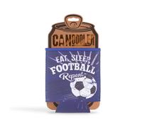 History & Heraldry Pre-Personalised Can Cooler Gift With Over 80 Popular Names And Themes - Football (Blue & White) - Fits Cans And Bottles