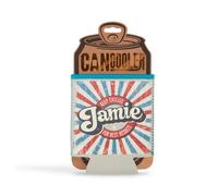 History & Heraldry Pre-Personalised Can Cooler Gift With Over 80 Popular Names And Themes - Jamie - Fits Cans And Bottles