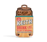 History & Heraldry Pre-Personalised Can Cooler Gift With Over 80 Popular Names And Themes - Keith - Fits Cans And Bottles