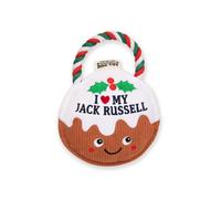 History & Heraldry Pre-Personalised Christmas Pudding Squeaky Dog Toy Gift - Over 80 Name And Breed Titles Available - I Love My Jack Russell