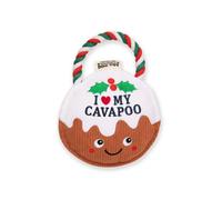 History & Heraldry Pre-Personalised Christmas Pudding Squeaky Dog Toy Gift - Over 80 Name And Breed Titles Available - I Love My Cavapoo