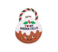 History & Heraldry Pre-Personalised Christmas Pudding Squeaky Dog Toy Gift - Over 80 Name And Breed Titles Available - I Love My Border Collie