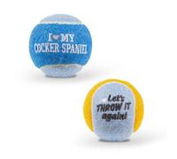 History & Heraldry Pre-Personalised Dog Balls Gift Pack 2Pcs Blue I Love My Cocker Spaniel