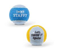 History & Heraldry Pre-Personalised Dog Balls Gift Pack 2Pcs Blue I Love My Staffy