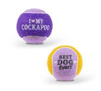 History & Heraldry Pre-Personalised Dog Balls Gift Pack 2Pcs Purple I Love My Cockapoo