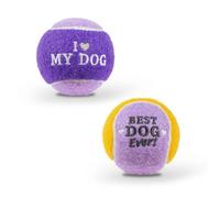 History & Heraldry Pre-Personalised Dog Balls Gift Pack 2Pcs Purple I Love My Dog