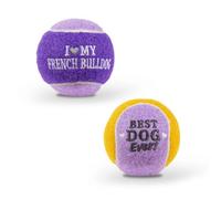 History & Heraldry Pre-Personalised Dog Balls Gift Pack 2Pcs Purple I Love My French Bulldog