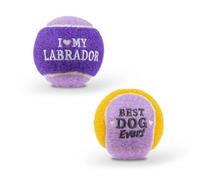 History & Heraldry Pre-Personalised Dog Balls Gift Pack 2Pcs Purple I Love My Labrador